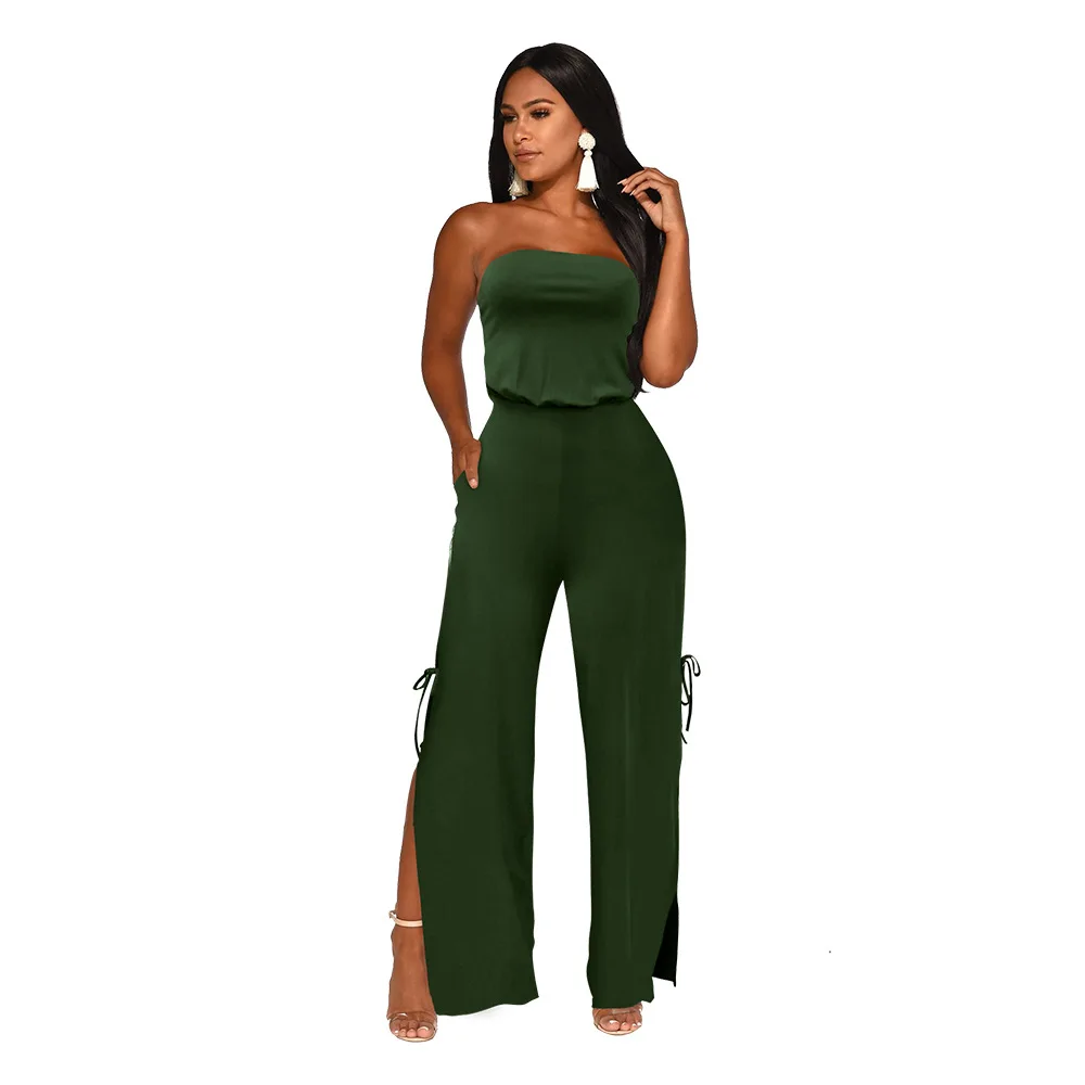 Комбинезон женский с открытой спиной пикантный элегантный ромпер высоким