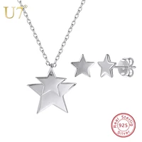 u7 925 sterling silver stars necklace and stud earrings set valentines mothers day gifts for girlfriend silver jewelry sc92
