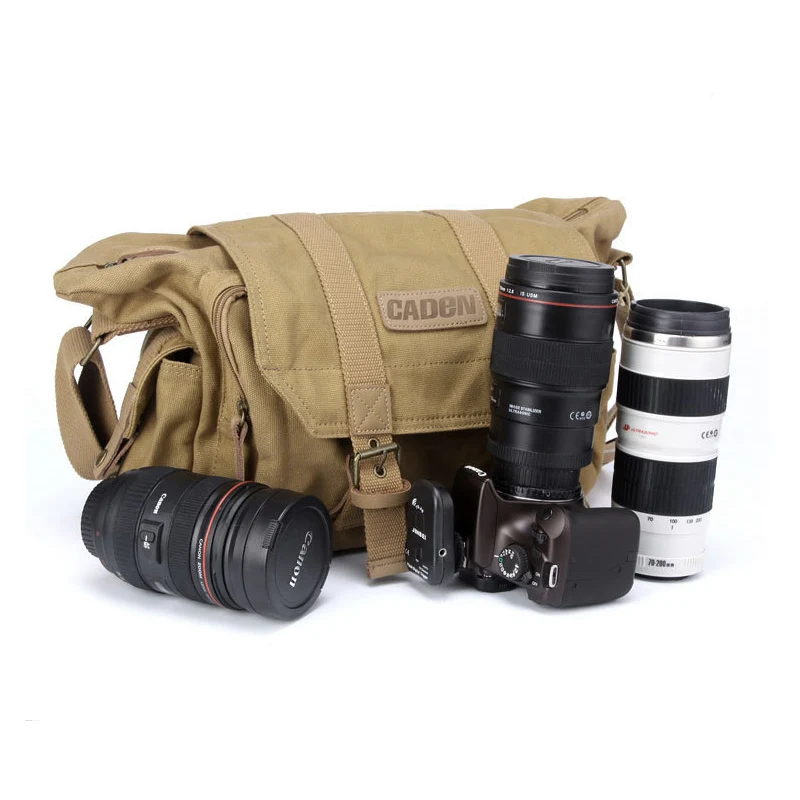

Caden Canvas Camera Sling Shoulder Bags DSLR Photo Video Soft Bag Pack Travel Camera Protective Cases for Canon Nikon Sony F1