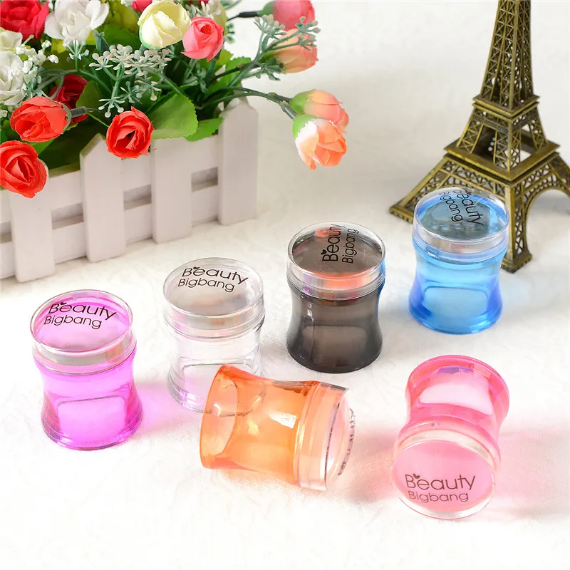 

BeautyBigBang Nail Art Stamper Plastic Silicone Handle Jelly Nail Stamper ManicureTemplate Tools Nail Accessories