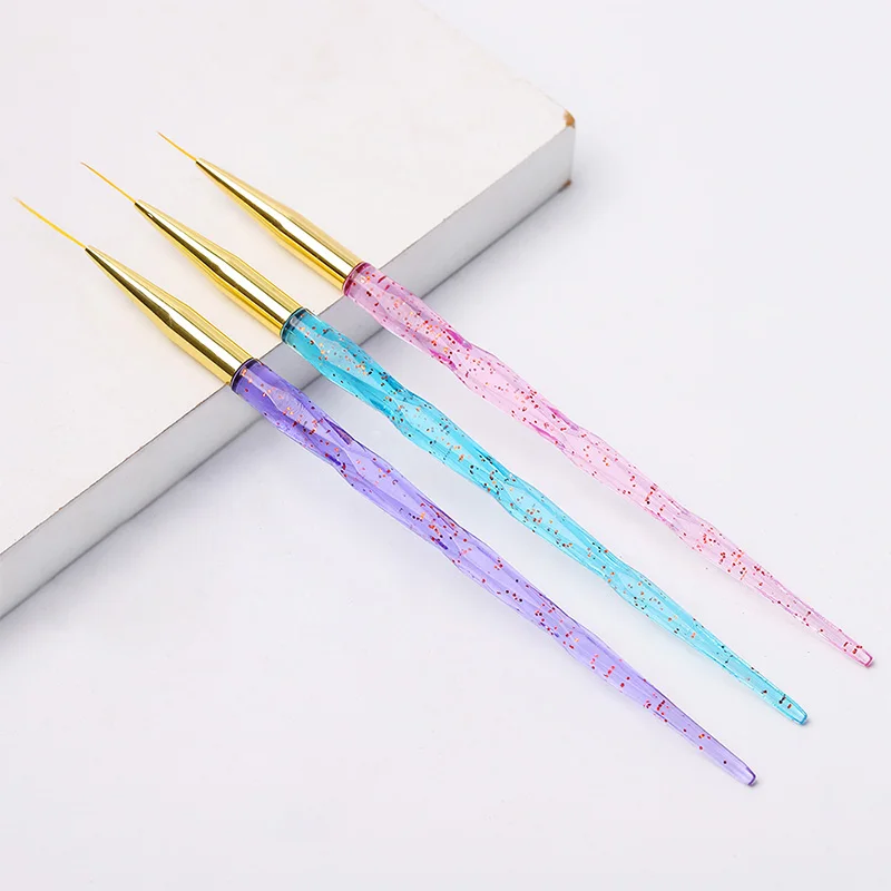 3pcs Nail Art Liner Brush Gel Painting Pen Plastic for DIY Nails MH88