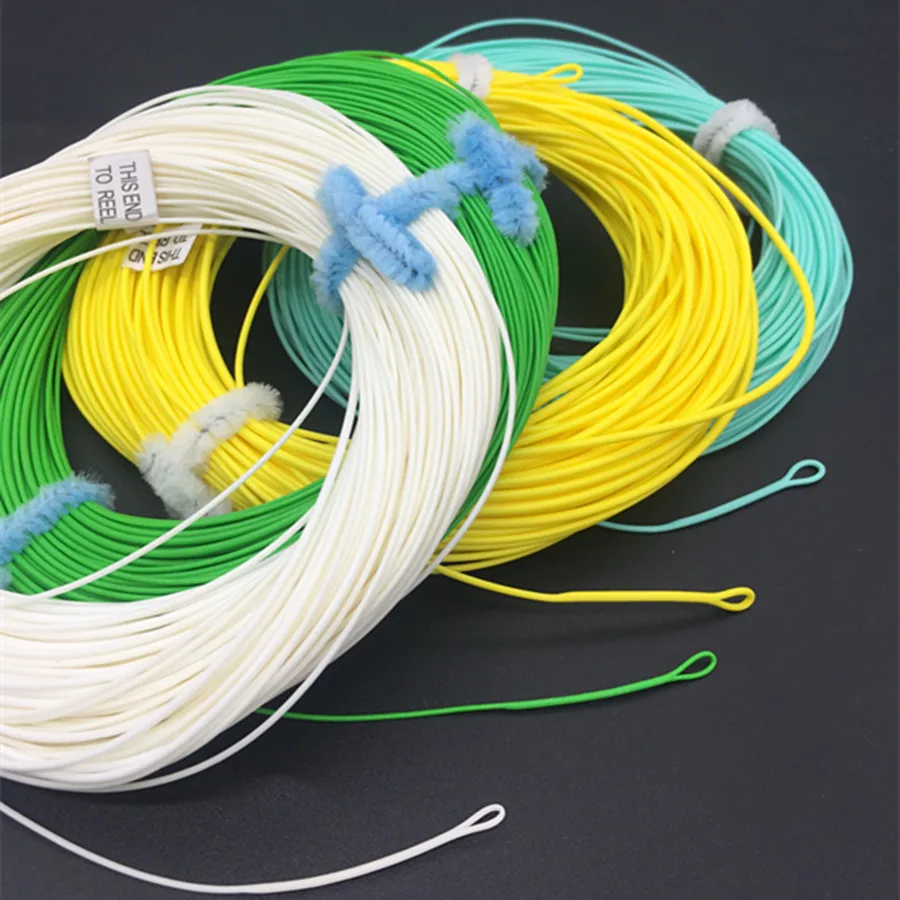 Fly Fishing 2 сварных петли WF 1 2 3 4 5 6 7 8 9WT Fly Fishing Line 100 футов Вес вперед плавающая Летающая леска много цветов