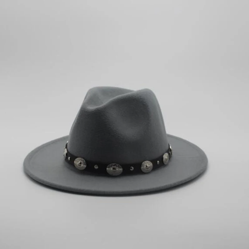 Fashion Wool Men's Women's Winter Autumn Fedora Hat With DIY Punk Belt Wide Brim Church Sombreros Jazz Cap Top Sun Hat|Мужские