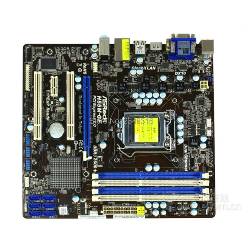 Для ASRock H55M-GE оригинальная б/у материнская плата H55 LGA1156 SATA2 USB2.0 | Компьютеры и офис