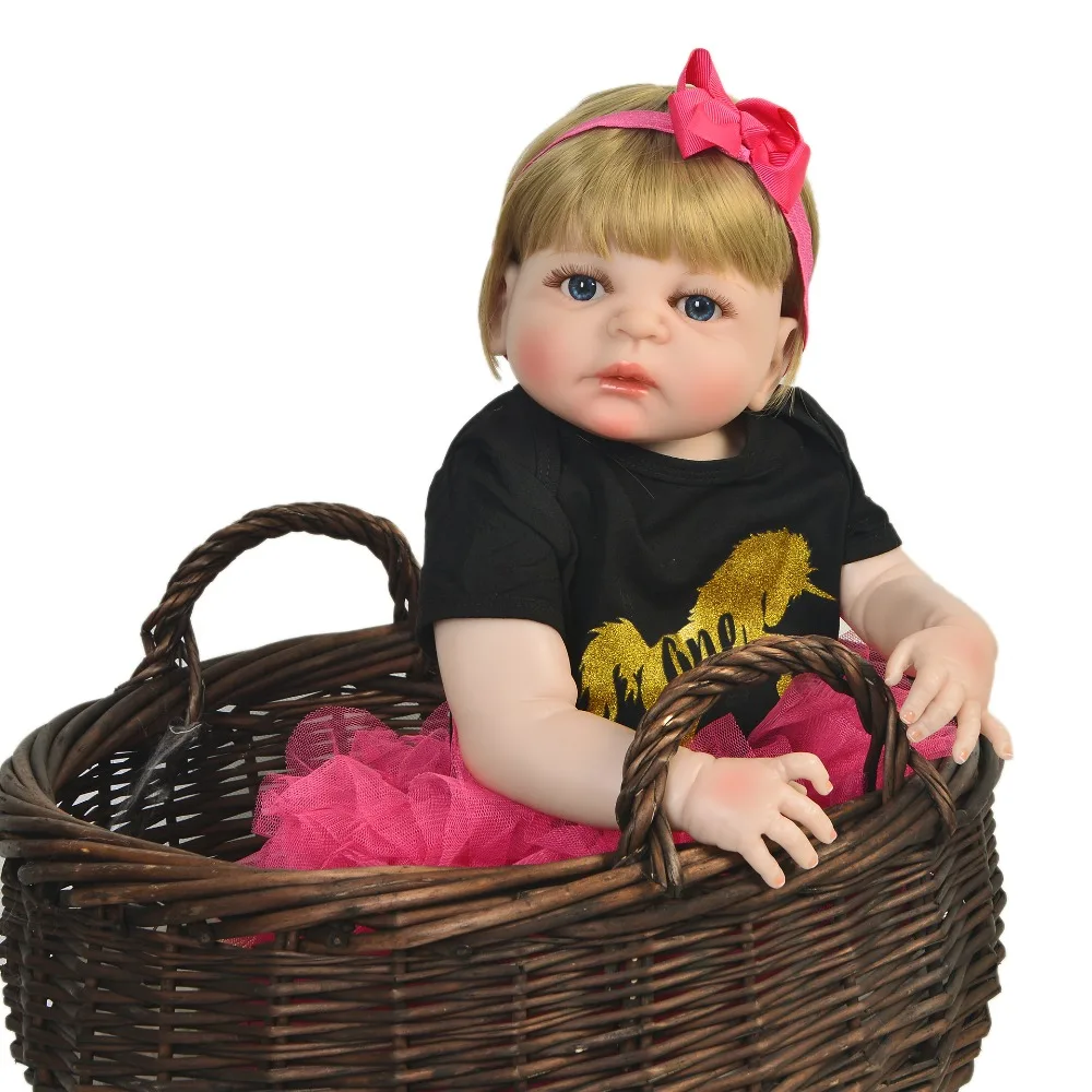 

KEIUMI Cute 23 Inch Realistic Reborn Dolls Silicone Full Body Fashion Princess Baby Toy Doll For Child Birthday Christmas Gifts