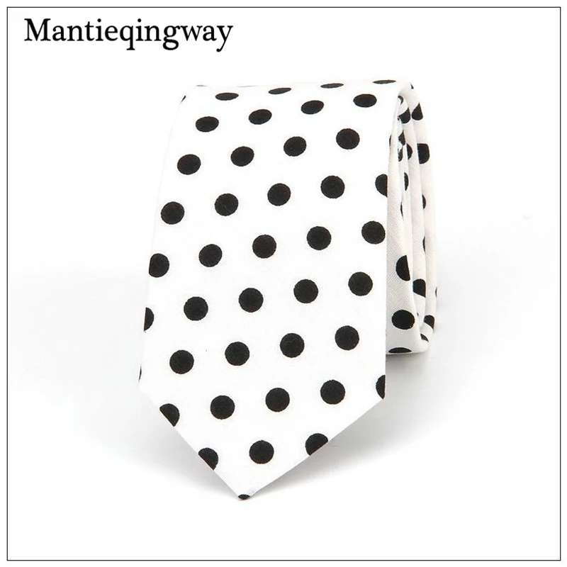 Mantieqingway 6 см хлопковый галстук в горошек для мужчин свадьбы деловые галстуки