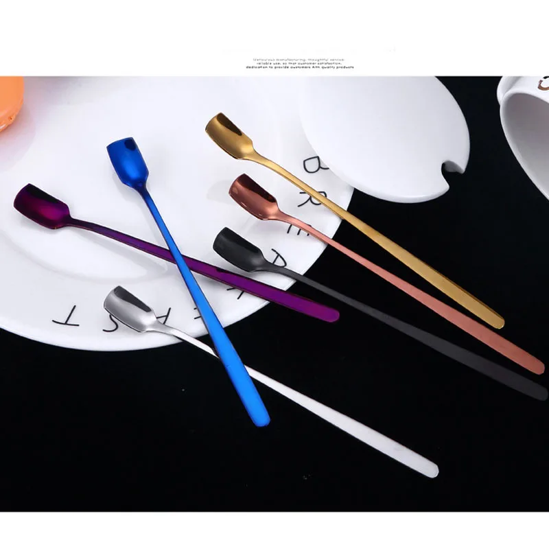 1 шт. ложка для чайных ложек с длинной ручкой Коктейльная из нержавеющей стали