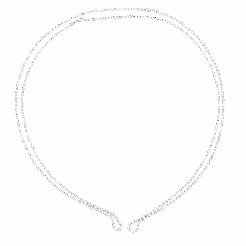 FAMSHIN Новый Винтаж преувеличены Кристалл Сеть тела Х-образная цепочка Креста цепи