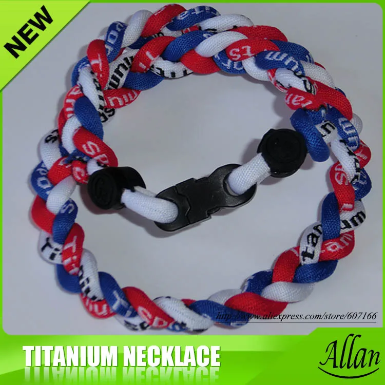 50pcs Bio Energy Ion Silicon Sports Braided Multicolor Brand Titanium Necklace | Украшения и аксессуары