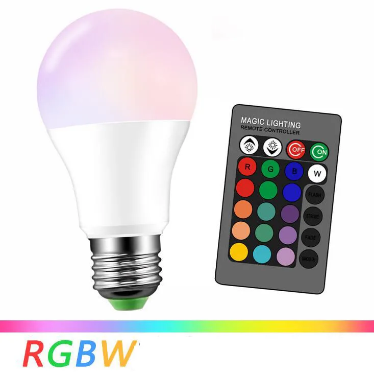 E27 RGB светодиодные лампы с ИК 24 клавишами дистанционного управления Сменные