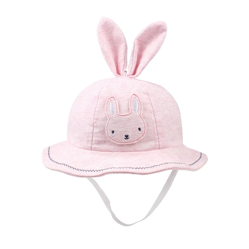 Cute Rabbit Baby Hat For Girls Cotton Panama With Ears Cartoon Sun Cap Autumn Clothings | Детская одежда и обувь