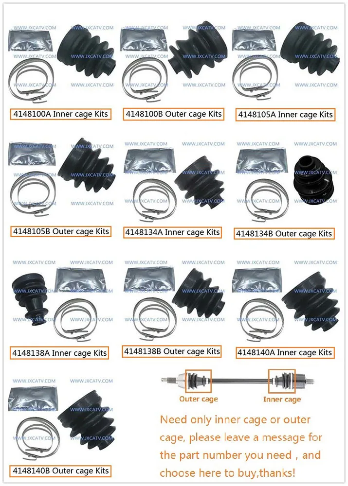 Черный CV Boot комплекты приводного вала оси подходит для YAMAHA 400 BIG BEAR и GRIZZLY 660 400 450 и KODIAK 400 450 и RHINO 450 700 - Цвет: Черный