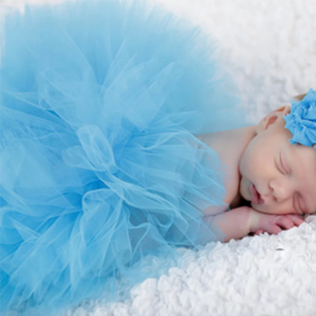 15 blue Милое платье принцессы для новорожденных; реквизит для фотосессии; костюм для малышей; наряд с повязкой на голову с цветком; летнее платье для маленьких девочек - Цвет: 15 blue