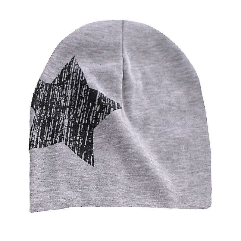gray hat Хлопковая детская шапка, шарф, Детские шапочки, детские шапки с принтом звезды, весна-осень, детская шапка, набор шарфов для маленьких девочек, шапочки реквизит для фотосессии - Цвет: gray hat