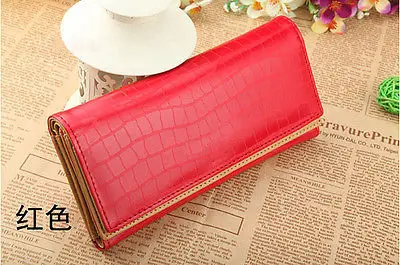 Модный женский длинный кошелек OL с двойным клапаном и отделением для карт 11