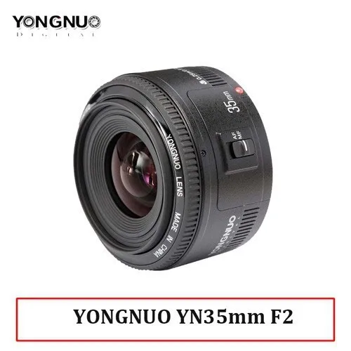 Светодиодная лампа для видеосъемки Yongnuo 35 мм объектив YN35mm F2 широкоугольный объектив с автофиксированным фокусным расстоянием и большой апертурной диафрагмой для цифровой однообъективной зеркальной камеры canon EOS камеры