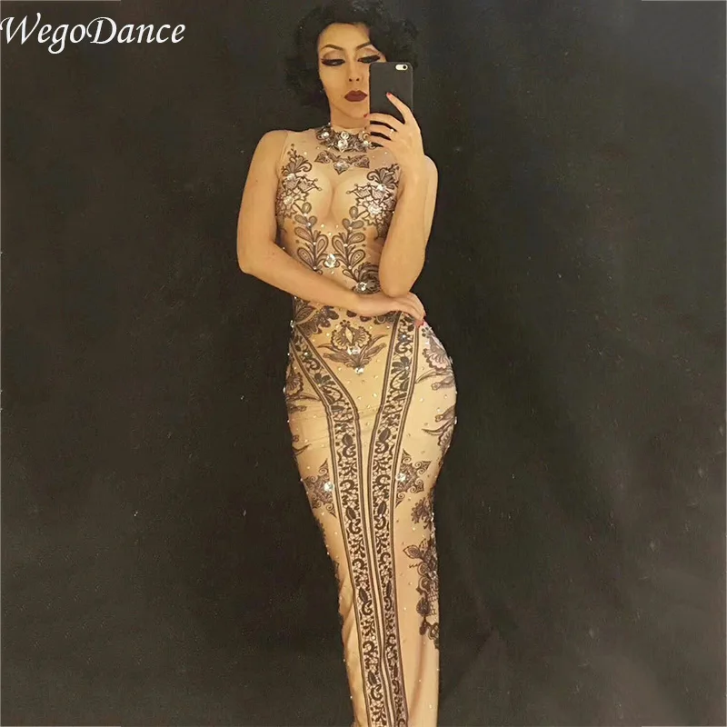 Женское длинное платье с блестящими стразами черные вечерние платья цветочным