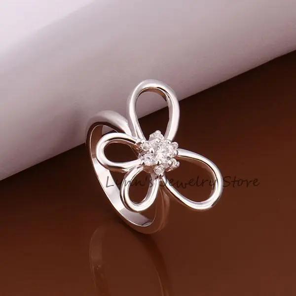 Hot Sell!Wholesale Sterling 925 silver ring fashion Inlaid Stone Butterfly Rings R217 | Украшения и аксессуары