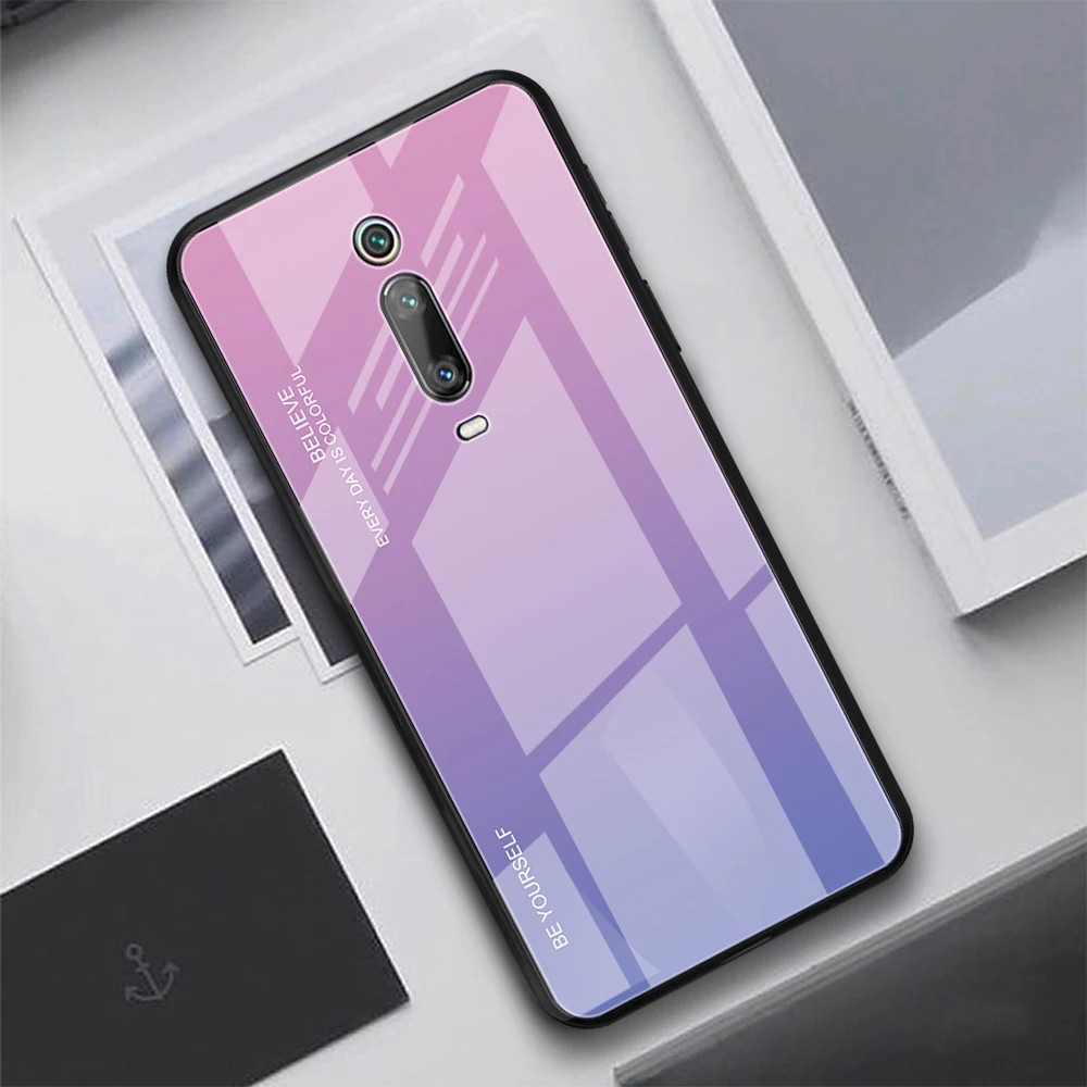 Чехол KEYSION из закаленного стекла с градиентом для Red mi K20 K20 Pro Note 7 Pro aurora, задняя крышка для телефона Xiaomi mi 9T mi 9T Pro mi 9 SE