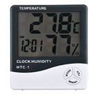 Электронный цифровой термометр, гигрометр, с ЖК-дисплеем, для использования на улице и в помещении, CF, измеритель температуры и влажности, будильник, Метеостанция HTC-1
