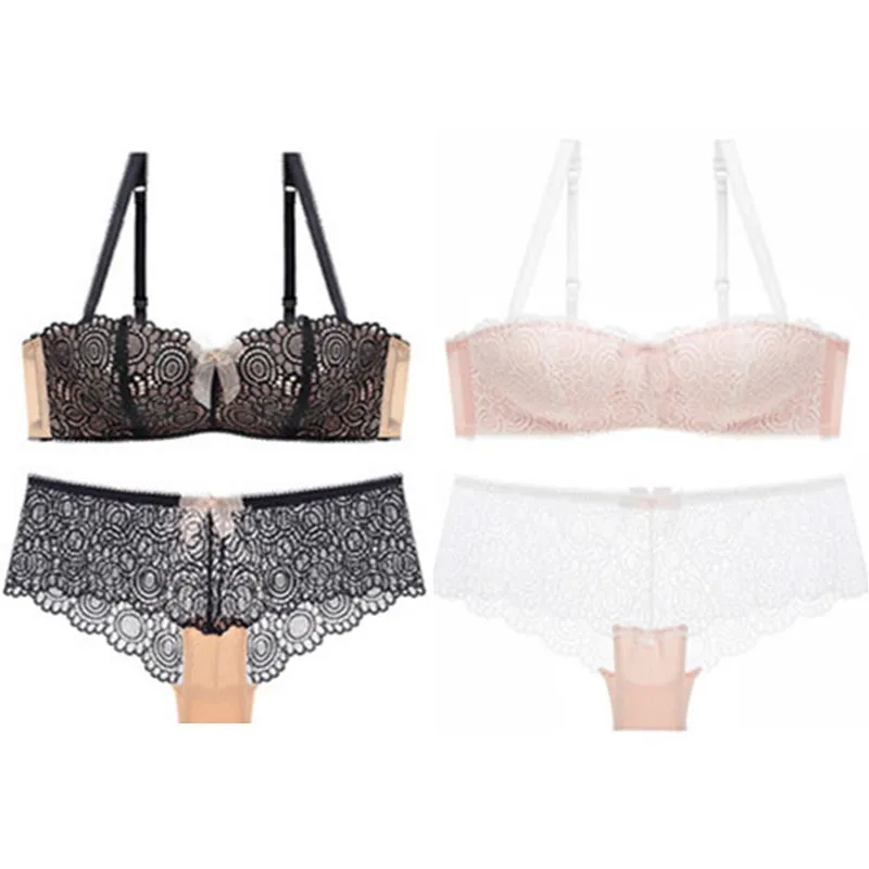 Black and Pink Varsbaby/ультра-тонкое кружевное сексуальное женское нижнее белье с цветочным принтом, 2 комплекта бюстгальтеров/партия - Цвет: Black and Pink