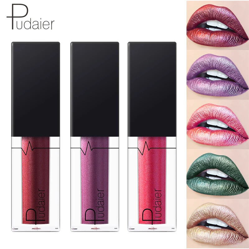Pudaier бриллианты блеск для губ макияж водонепроницаемый Batom Matte liquido Сияющий