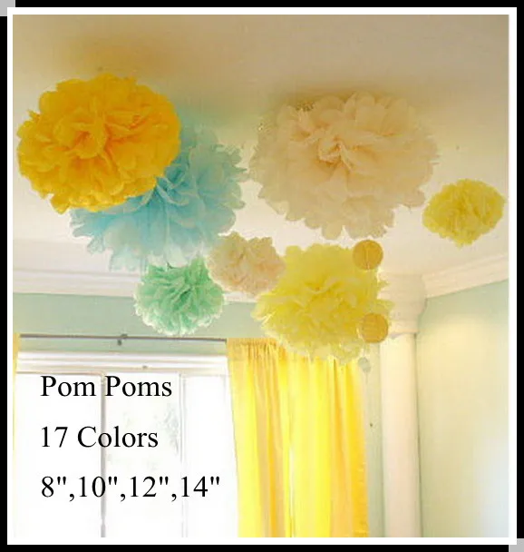 DIY 12 "(30 см) декоративные ткани ремесло бумага помпоны Цветочные шары для