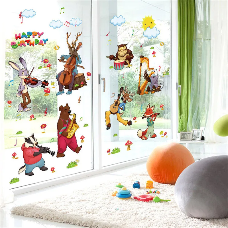 Наклейка на стену с изображением животных день рождения|animal wall stickers|wall stickerwall art