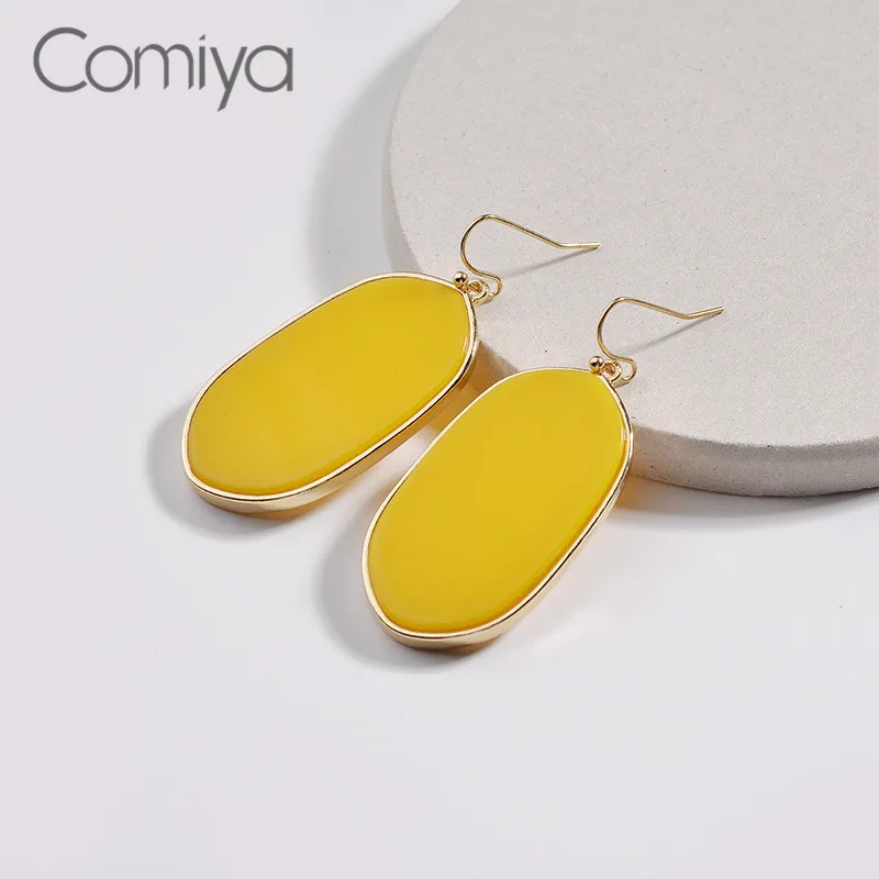 Comiya модные серьги-капли для женщин узор длинные акриловые ногти мозаика