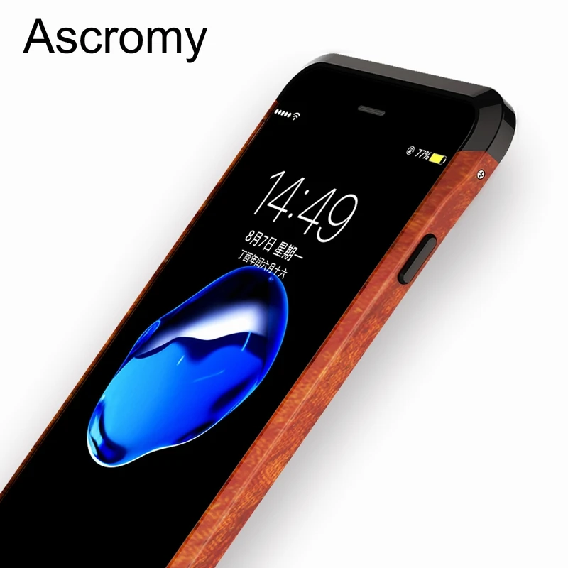 Ascromy для iPhone 7 деревянный металлический задний чехол Гибридный алюминиевый
