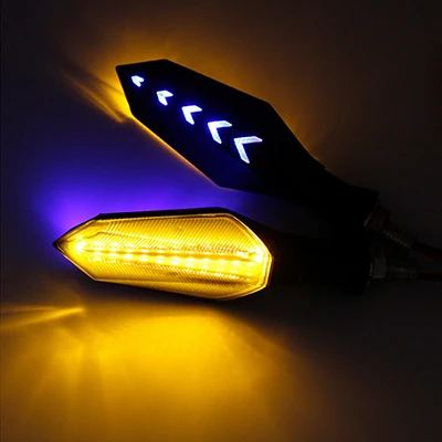Yellow and Blue 2 шт 12V универсальный мотоцикл светодиодный указатель поворота Стоп-сигнал лампа-мигалка светильник для Kawasaki z1000 Z900 Z800 ninja 400 650 250r Z400 - Испускаемый цвет: Yellow and Blue