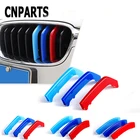 Передняя решетка радиатора автомобиля для BMW 1 7 серии F20 F21 F52 Z4 E65 E66 F01 F02 G11 G12, спортивные полосы, чехол M Power, эффективные наклейки