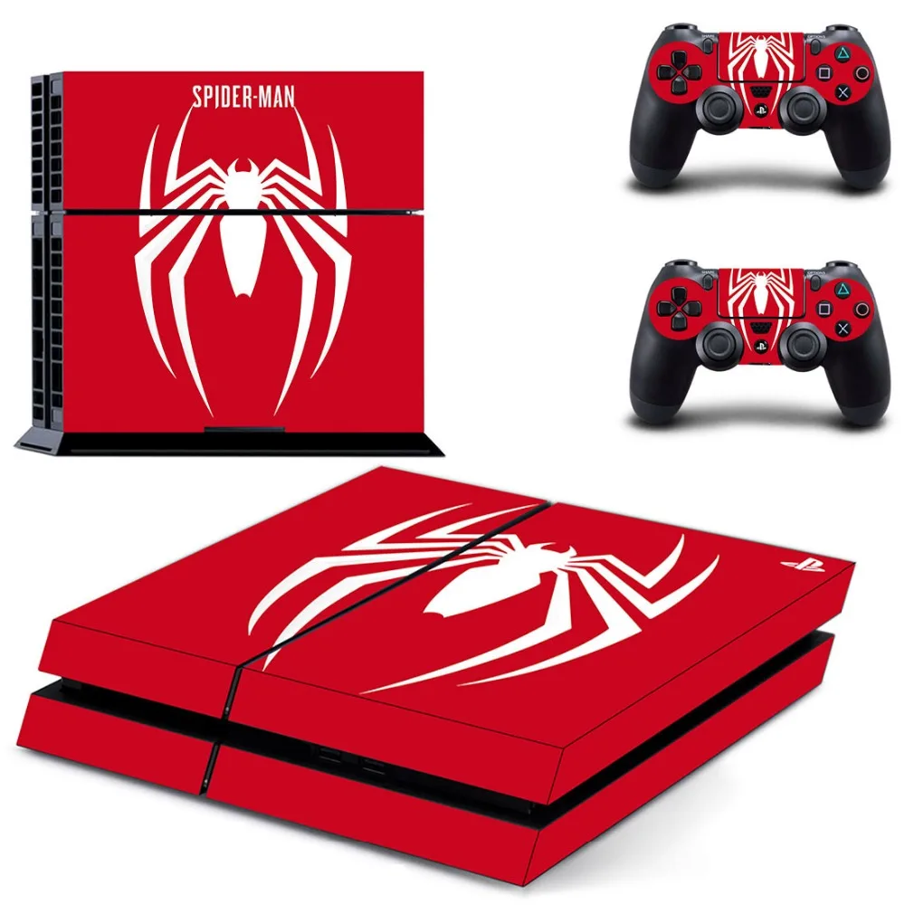 Наклейка для PS4 с изображением Человека-паука s Vinilo PS 4, игровая станция 4 Pegatina для sony playstation 4, консоль и два контроллера