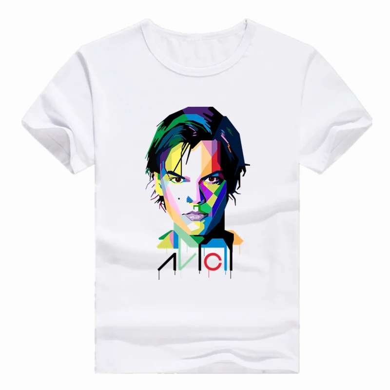 Футболка азиатского размера с принтом Dj Avicii летняя повседневная футболка