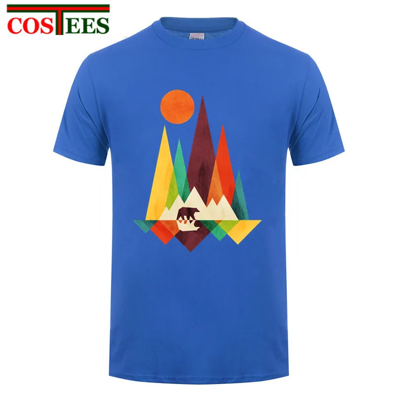 Классная футболка для мужчин фантазия сексуальный горный медведь короткий рукав