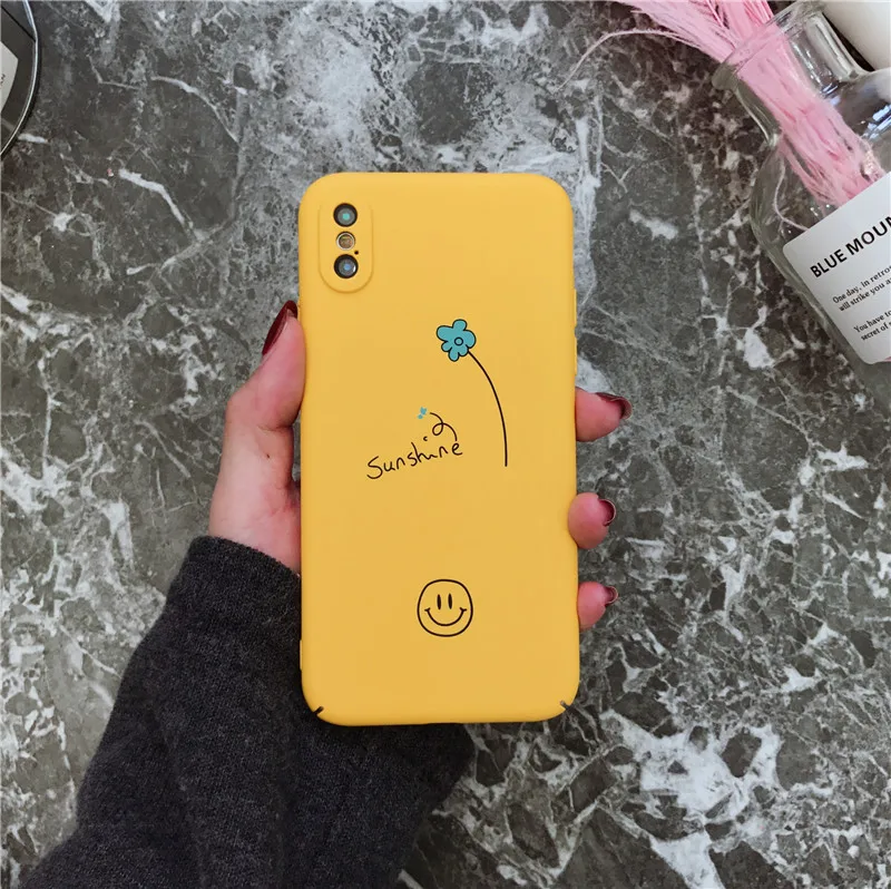 Pybth телефон чехол для iPhone х 6 S 7 8 плюс крышка желтый цветок солнца Жесткий PC задняя