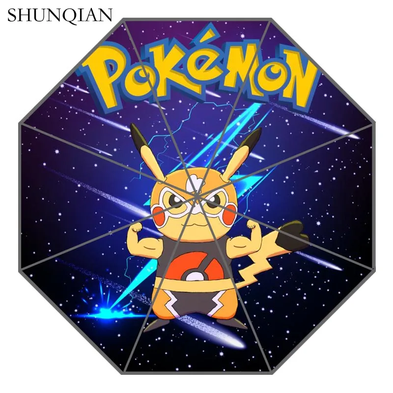 10 P# Pikachu Pokemon Зонт с индивидуальным принтом складной зонт от солнца и дождя для путешествий неавтоматический декоративный зонт высокого качества - Цвет: 10