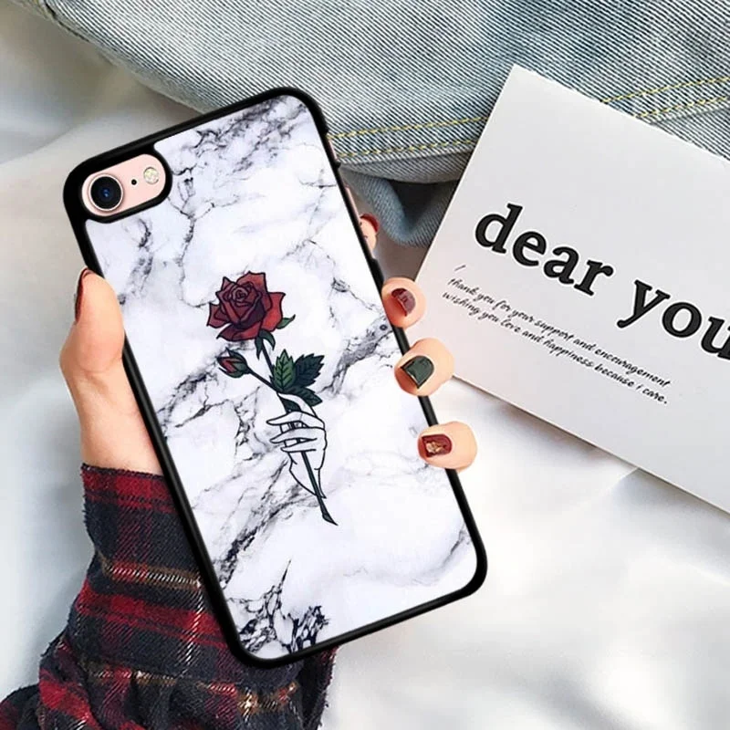 Rose Flower Pattern Fashion Phone Cover For iPhone 5S SE 6 6S Plus XR XS Max Silicon Soft TPU Case 5 X 7 8 |