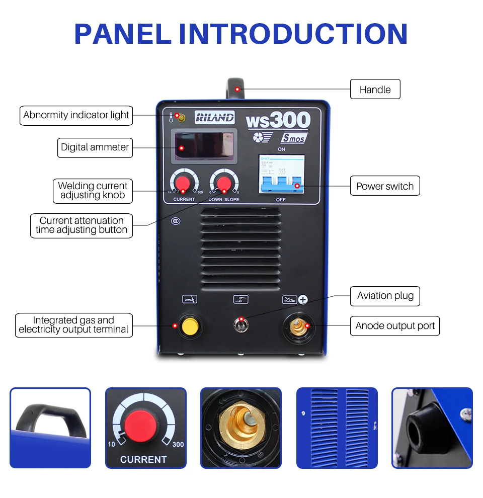 RILAND DC Argon ARC сварочный аппарат WS300S 380 V TIG IGBT дуга инвертора Электрический 380 V 300A сварочный аппарат MMA Сварщики