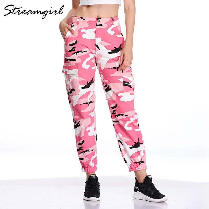 Женские камуфляжные брюки-карго красные свободные брюки оранжевого цвета с