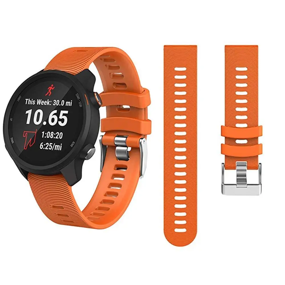 10 цветов силиконовый ремешок для часов сменный браслет Garmin Forerunner 245 M Смарт часы
