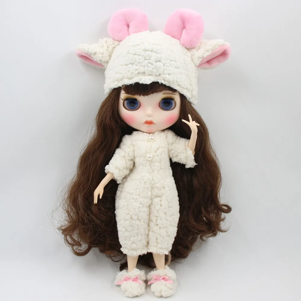 Кукла ледяная DBS Blyth одежда плюшевая овечка костюм с шляпой и обувью только без