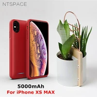ntspace backup power bank cover case for iphone xs max battery case 5000mah external battery charging cases slim powerbank case