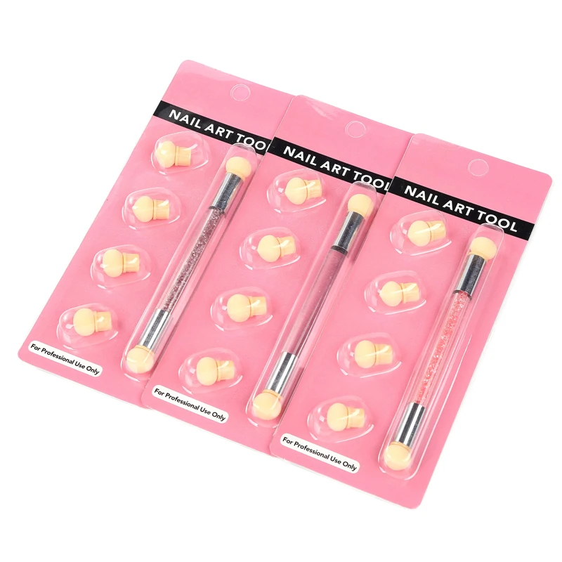 Double-end Nail Art Gradient Shading Dotting Painting Pen Color Image DIY Transfer Rhinestone Dot Paint Gel UV Brush tools | Красота и