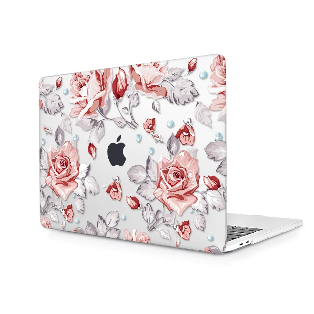 Жесткий Чехол для ноутбука с цветочным принтом для Macbook Pro retina 11 12 13 15 Air Pro 15 16 A2141 A1932 A1989 чехол с кристаллами