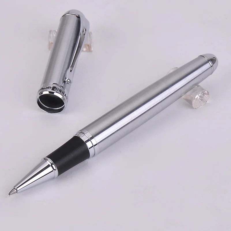 Новые из нержавеющей стали Jinhao 750 роллербол черные чернила для ручки 0,7 мм Заправка серебряные шариковые ручки с клипсами с коробкой 12 цветов на выбор