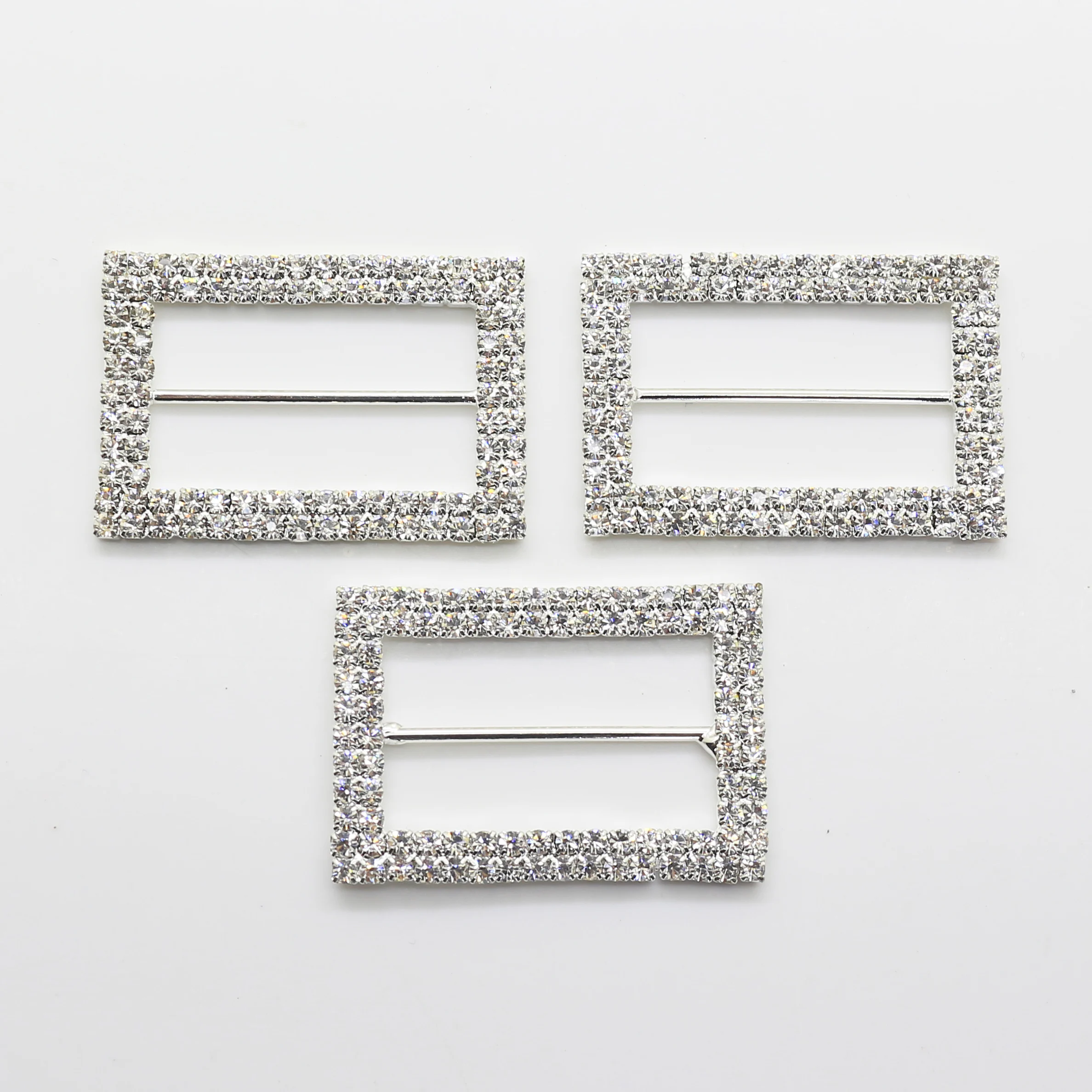 Высокое качество 2 шт./компл. Свадебные прямоугольники Лента Пряжка Кристалл