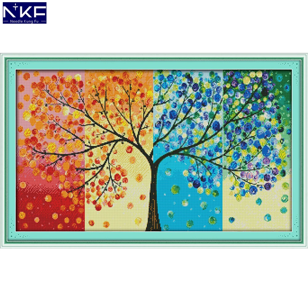 NKF Four Seasons Money Tree штампованная вышивка крестиком набор для рукоделия наборы