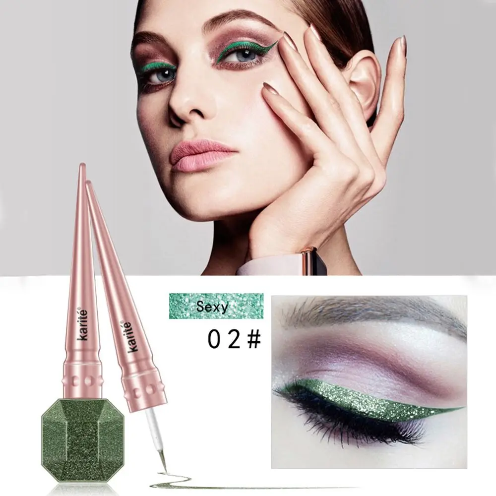 Professional Makeup Silver Rose Gold Color Liquid Glitter Shiny Easy to Wear Waterproof Eyeliner Beauty Eye Liner Makeup