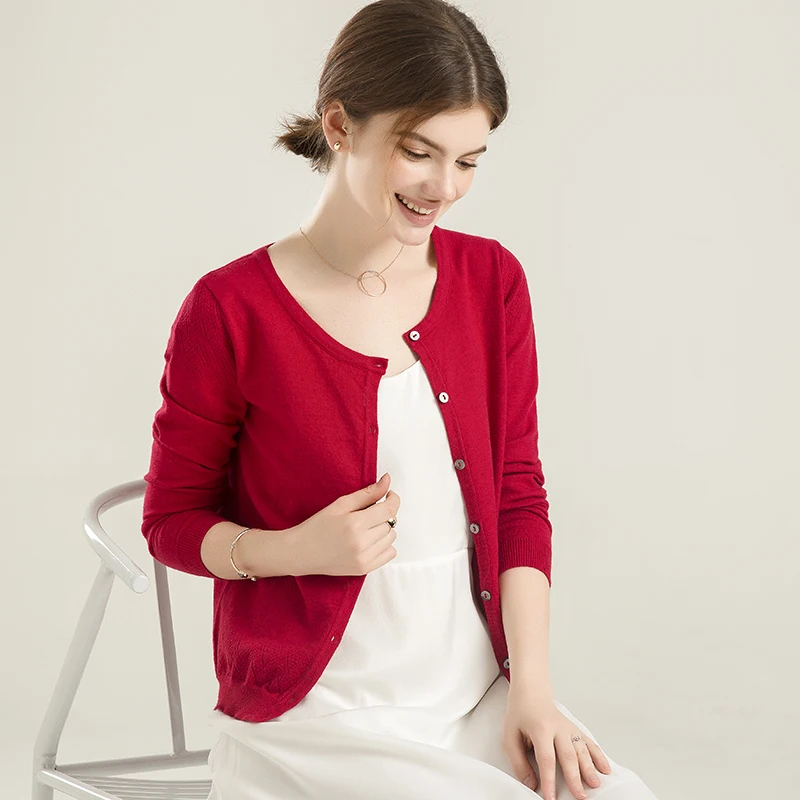 Весенний женский вязаный свитер Однотонные кардиганы для женщин кардиган с